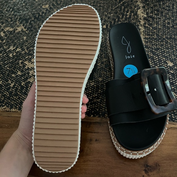 Joie black buckled slides - Picture 3 of 4